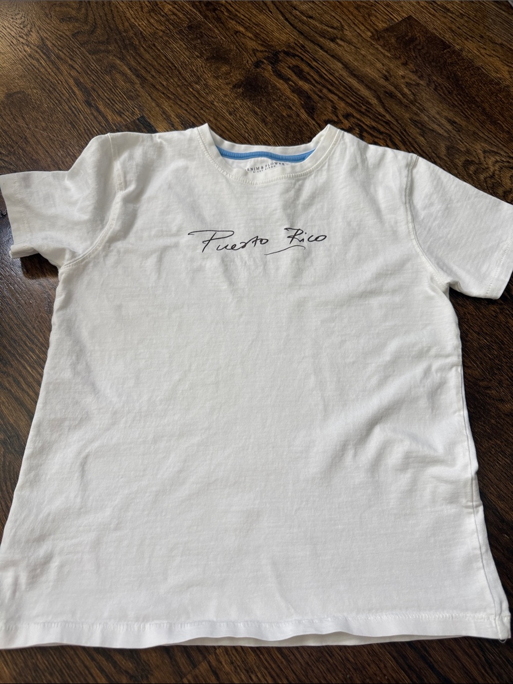 Puerto Rico Script White Men’s Crew Neck T-Shirt